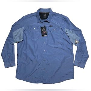 Wrangler Men’s ATG Regular Fit Long Sleeve Button Down Shirt NWT Sz 2XT